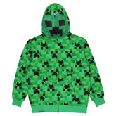 Minecraft Creeper Costume Boys Youth Sweatshirt Hoodie(XL, Green)